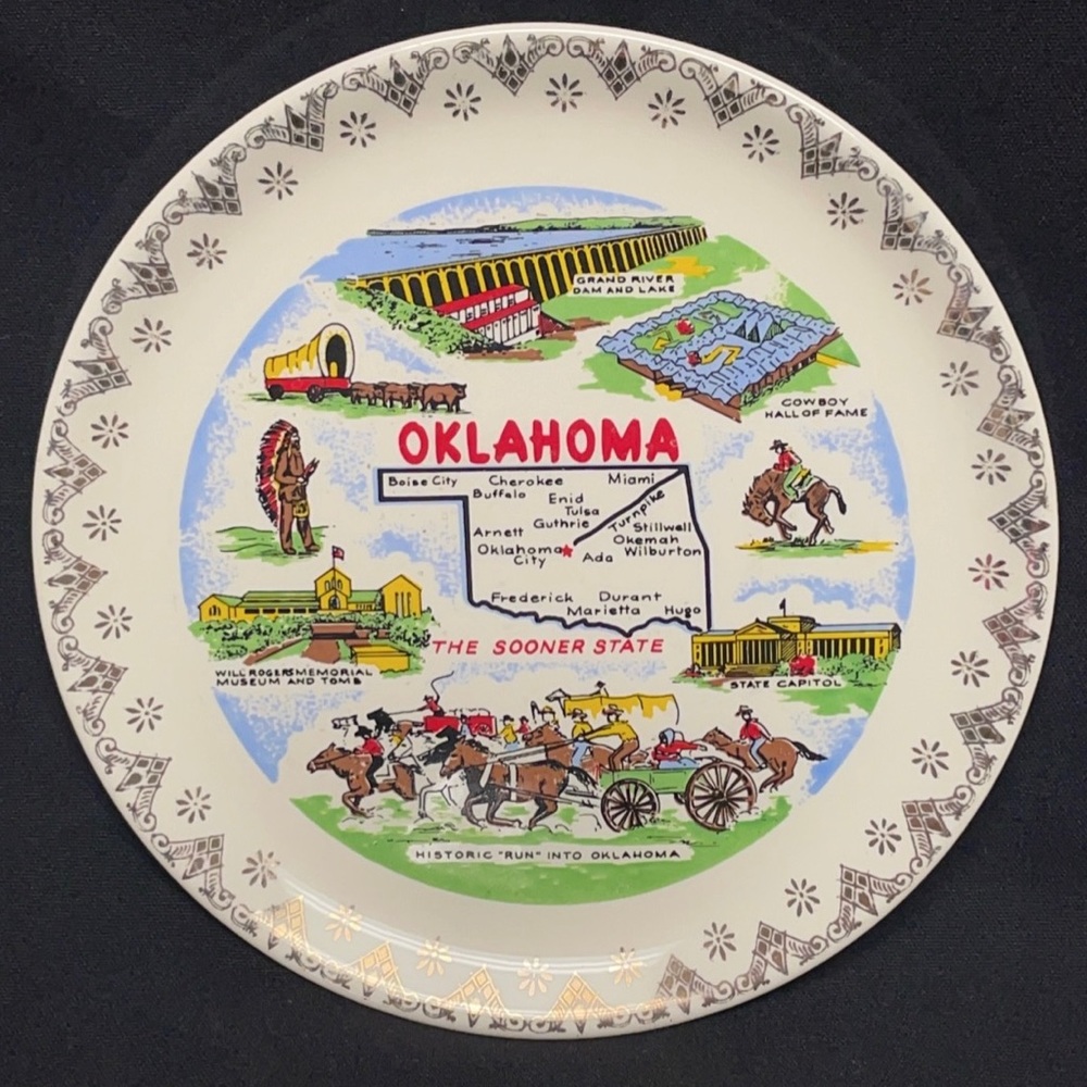 Vintage Oklahoma Souvenir Plate